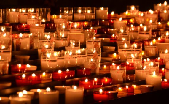 clear glass candle holder